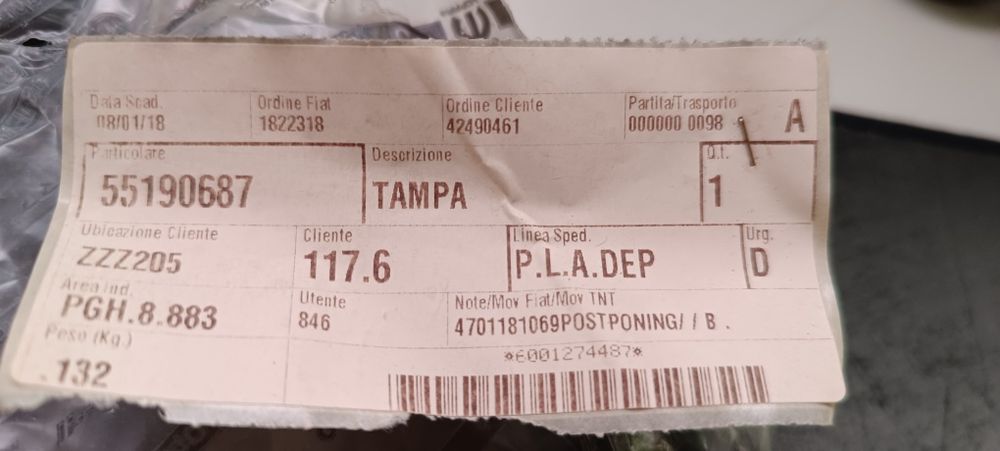 Tapa de correia de distribuição para Fiat bravo 1.9 150cv