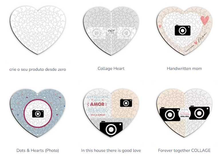 Puzzle em forma de coração personalizado