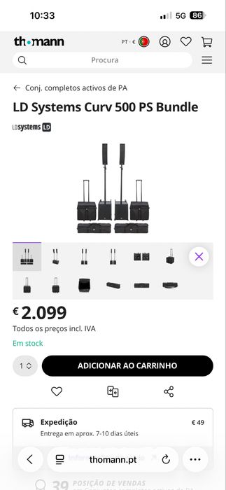 Par LD Systems Curv 500 com capas originais