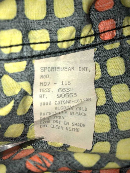 рубашка Moschino Jeans Mens Yellow Geometric Button