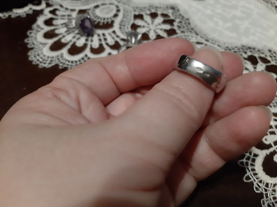 Серебро кольцо аметист, фианиты, циркон