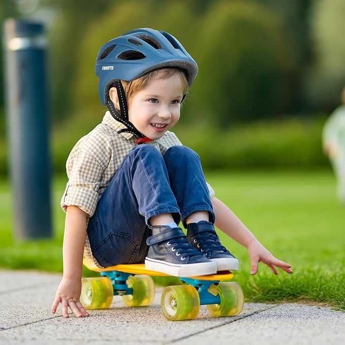 Favoto Dziecięcy kask rowerowy regulowany dla chłopców i dziewczynek S