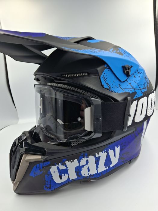 Шлем кроссовый чёрный мат мото шлем