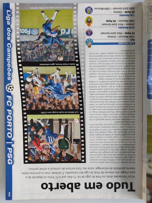 Programa do FC Porto Paris SG Champions league 2004/2005