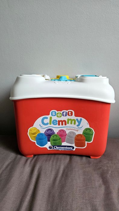 Clementoni - pociąg gumowy i klocki Soft Clemmy - 2 zabawki