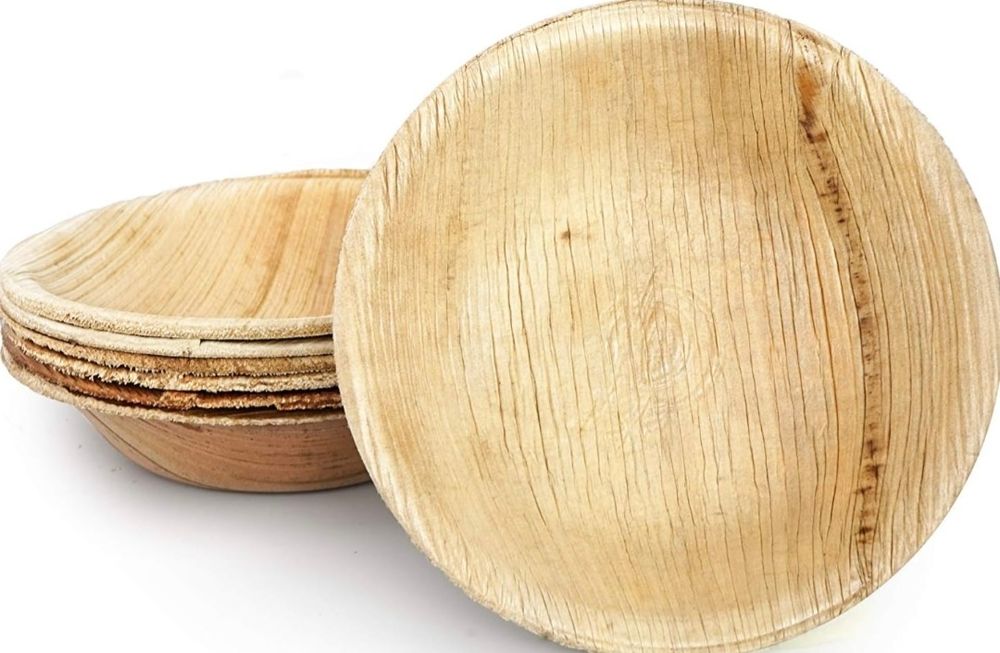 20 sztuk okrągłych jednorazowych miseczek z liści palmowych 19 cm