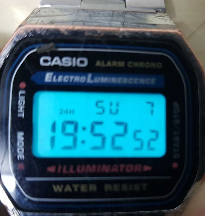 Zegarek nareczny CASIO A168 ILLUMINATOR 3298 ElectroLuminescence Alarm