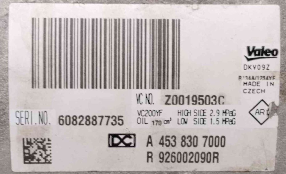 Compressor Ar Condicionado A4538307000 - SMART FORFOUR Hatchback