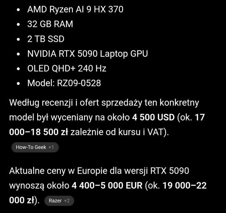 Okazja Razen blade 16 2025