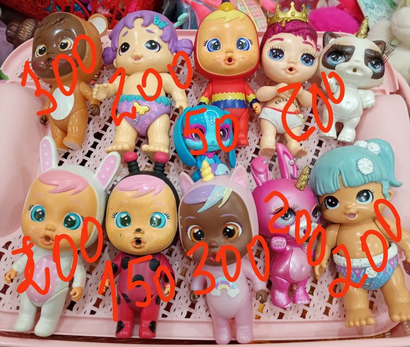 Cry babies, пупси слайм, та різні ляльки