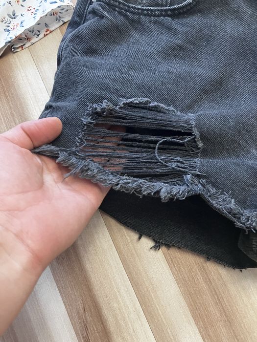 Spodenki jeans czarne XS