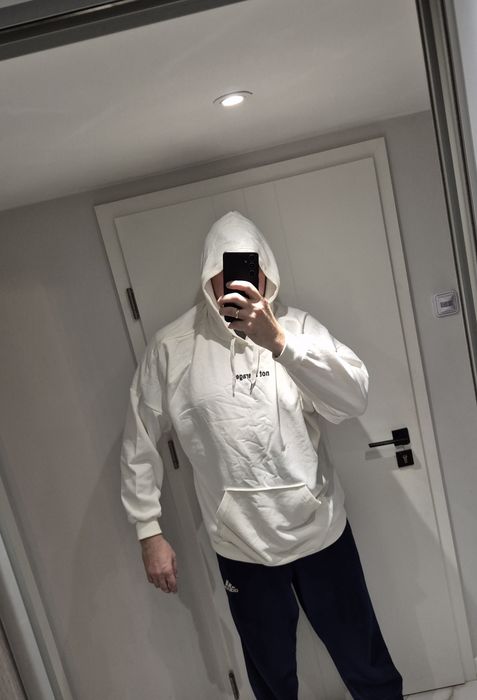 Bluza H&M oversize biała L not average hoodie nowa A38