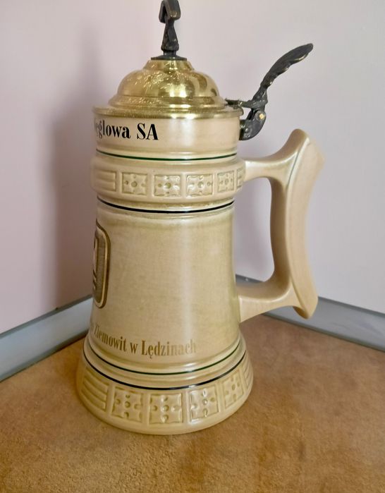 Stary okolicznościowy kufel ceramiczny retro vintage