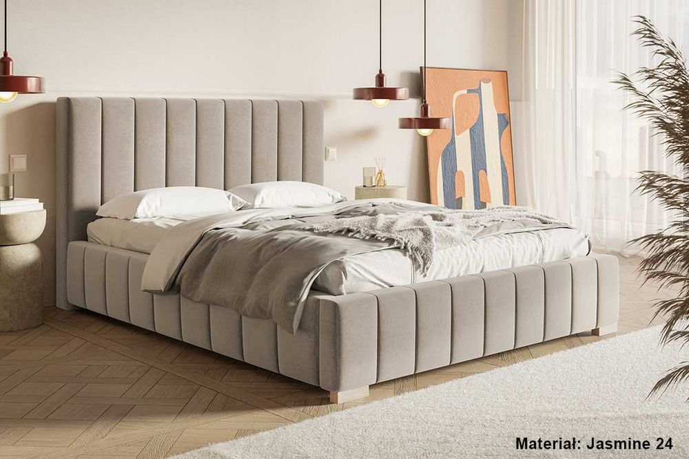 Łóżko łóżka tapicerowane bed MOON z pojemnikiem i stelażem 120x200 140x200 160x200 180x200 200x200 dostawa w 7 dni roboczych