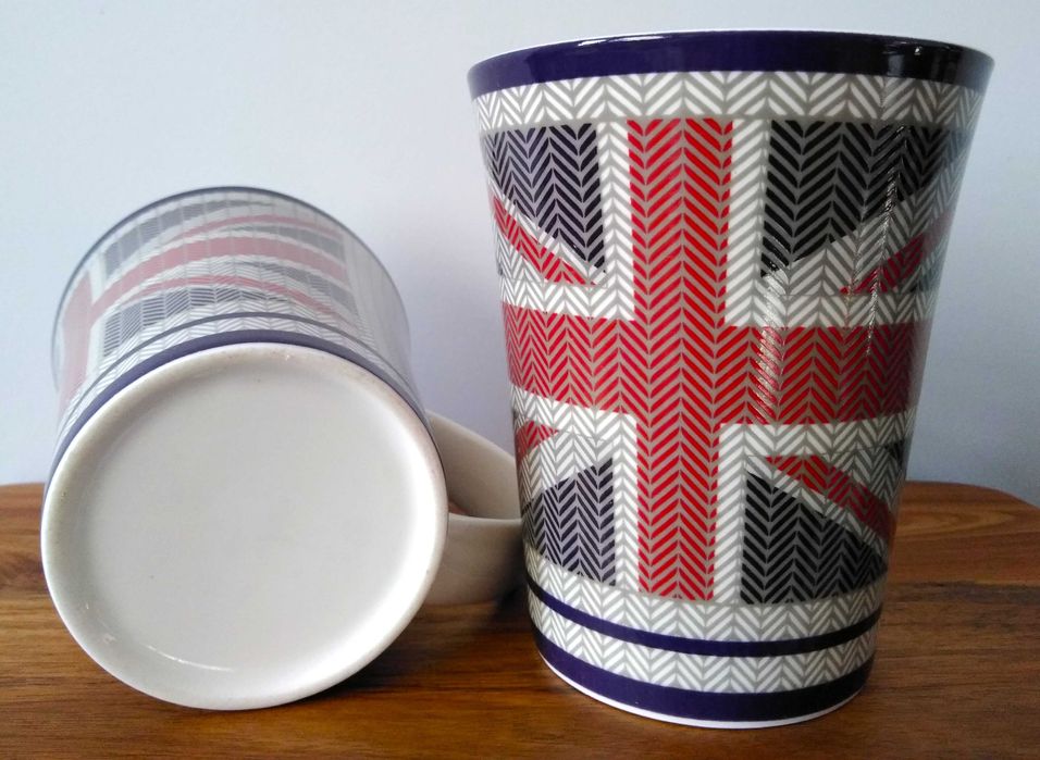 Kubki ceramiczne z brytyjską flagą Union Jack 2 sztuki