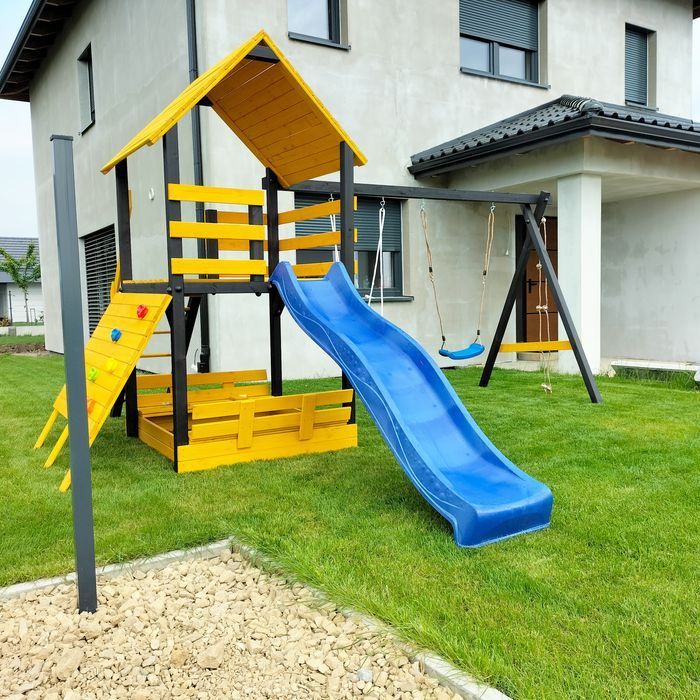 Drewniany Plac Zabaw - PROMOCJA -TIMON - Domek - Huśtawka