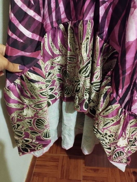 Vestido comprido tons berinjela novo