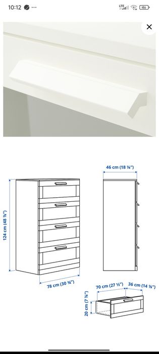 Szafa i komoda z 4 szufladami IKEA