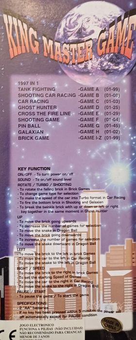 King Master Game Jogo Raro ainda embalagem