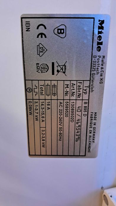 Magiel Miele B 895D z funkcją pary