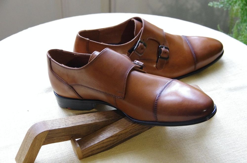 Lloyd Mailand / Подвійні ділові ''монки'' з коричневої гладкої шкіри .