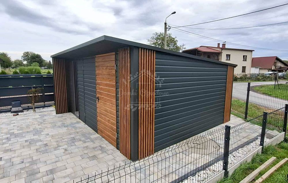 Schowek - Domek ogrodowy 5x4m  drewnopodowny - antracyt  ID1137