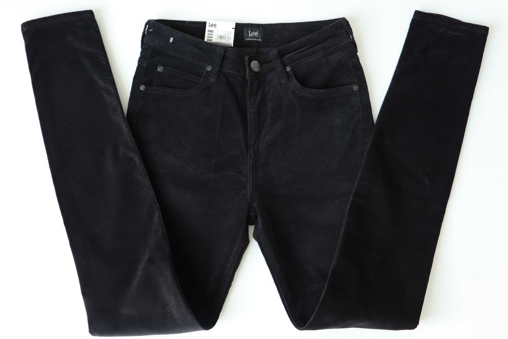 LEE SCARLETT HIGH W27 L33 damskie spodnie nowe skinny welurowe jeansy