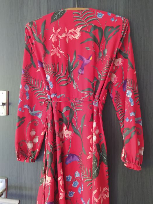 Czerwona sukienka midi H&M r. 40