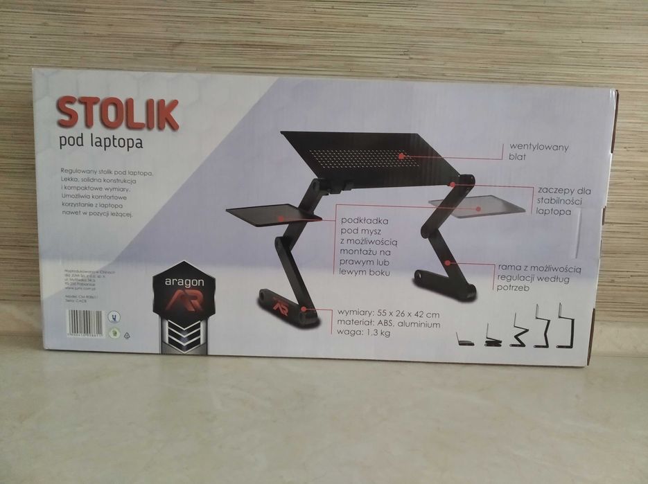 OKAZJA Stolik pod laptop regulowany + podstawka Wysyłam
