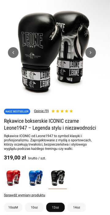 Rękawice bokserskie Leone Iconic 12oz