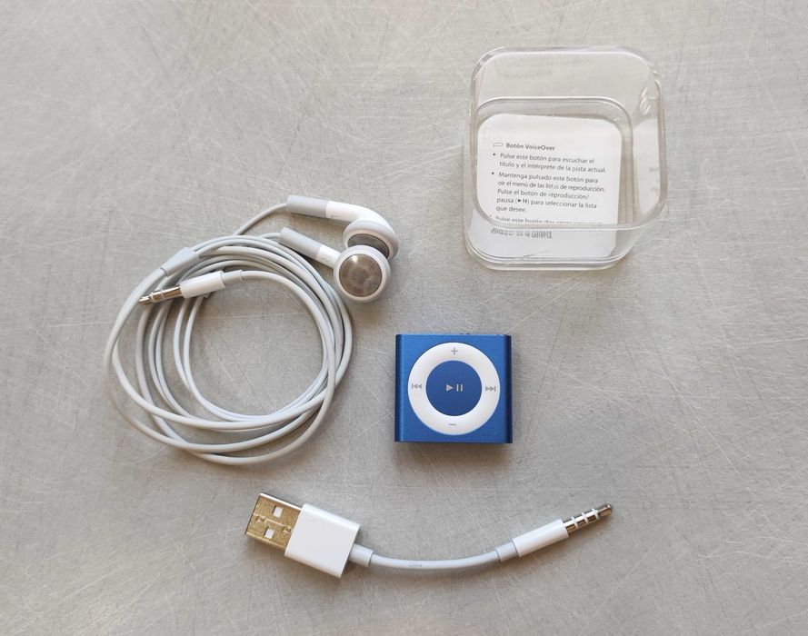 Apple IPod Shuffle 4gen 2GB A1373 Niebieski Mp3 Zestaw IDEAŁ