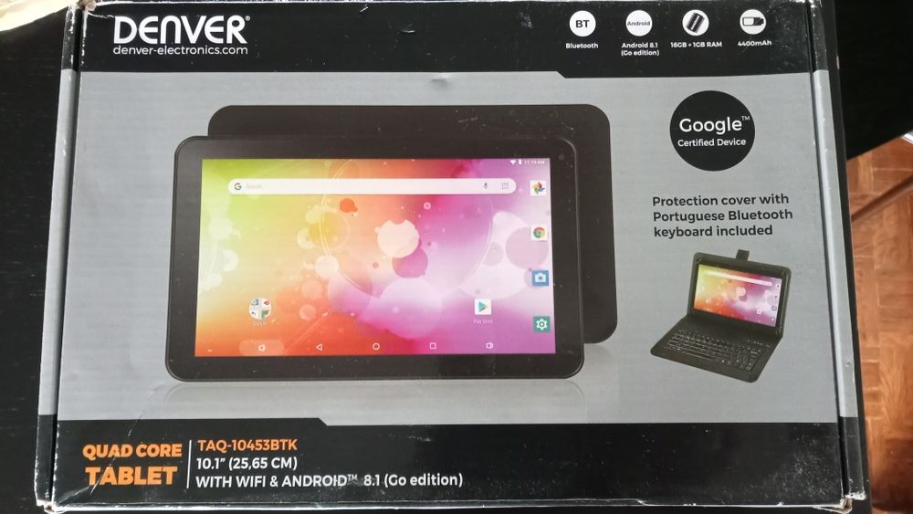 Tablet Denver com teclado Bluetooth