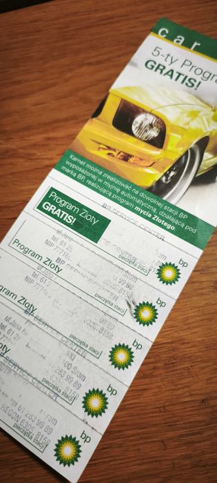 Karnet Myjnia BP - Program Złoty