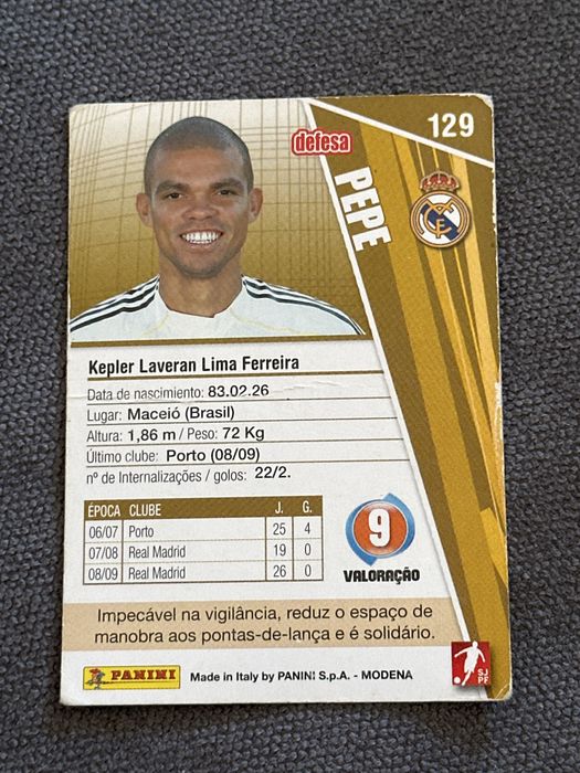 Carta craques no estrangeiro da coleção Megacraques 2010 Panini