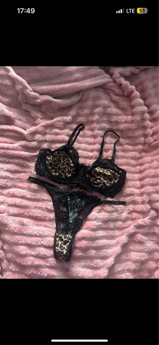 Komplet bielizny damskiej w panterke