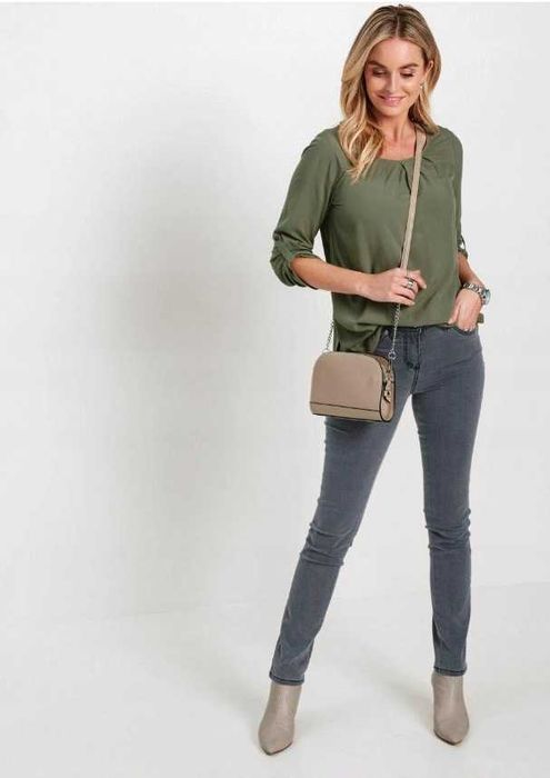 BPC bluzka tunika khaki oliwka 52 54 pachy 140 cm wiskoza