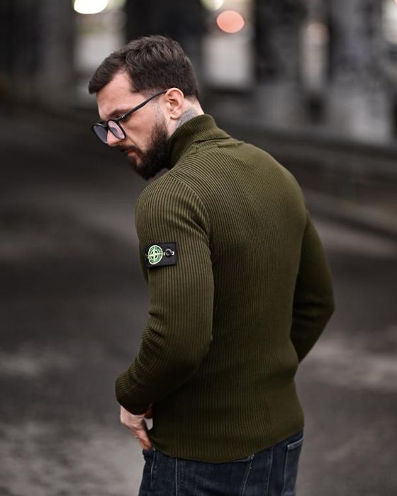 Гольф Stone oliva / чоловічий гольф зимовий стон олива / гольф олива