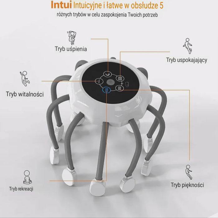 Elektryczny masażer głowy/terapia czerwonym światłem/muzyka relaksacyj