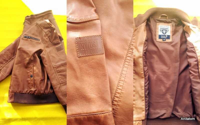 Kurtka eko SKÓRA dla modnego Chłopaka C&A jak NOWA r. 140 :)