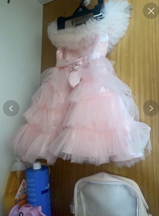 Vestido rosa festa bebe