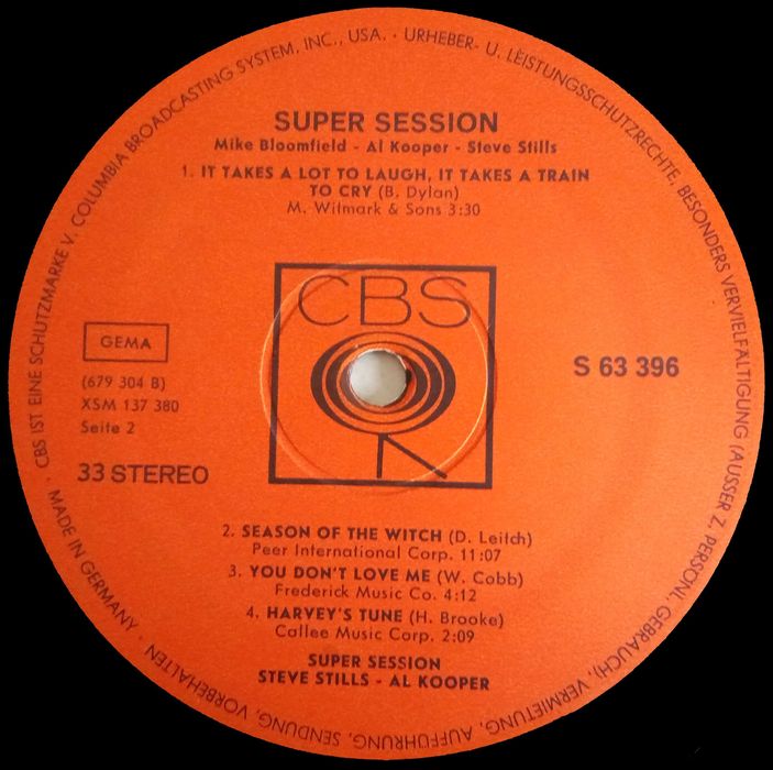 Mike Bloomfield + Al Kopper + Steve Stills	- - - - 	Super Session	-	LP