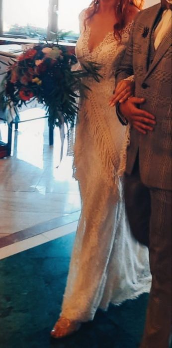 Suknia ślubna Boho rustykalna koronka