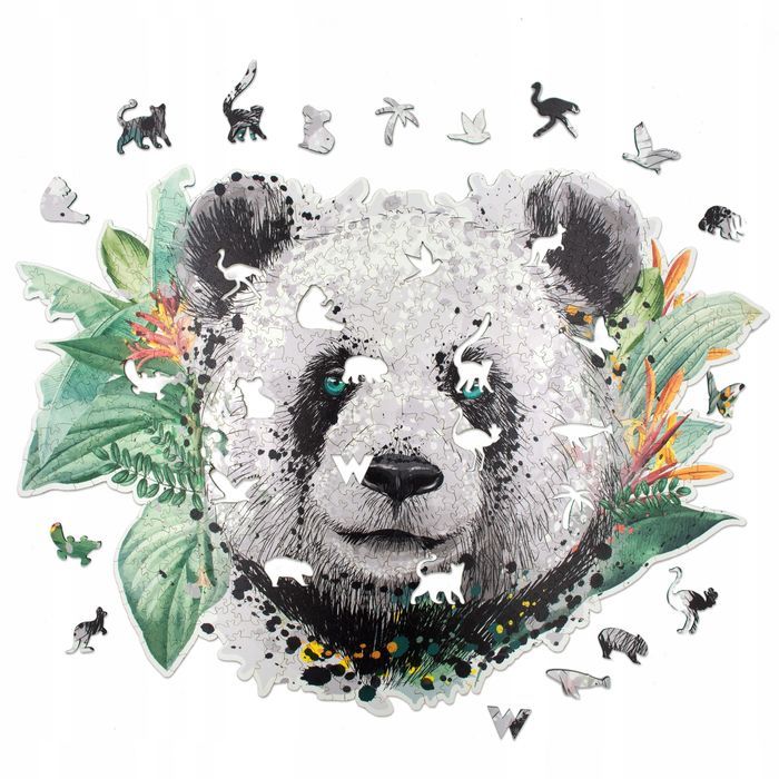 Puzzle Drewniane Duża Panda 550 Elementów Xxl