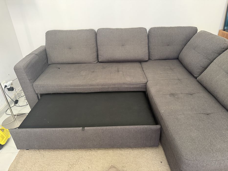 Sofa cama cinzento Conforama