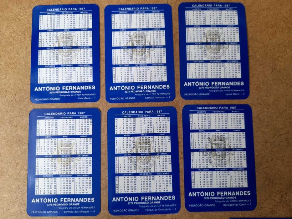Coleção de 10 Calendários Pedrógão Grande (1987)