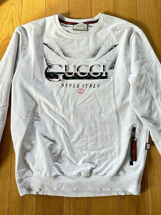 Biała męska bluza z napisami L