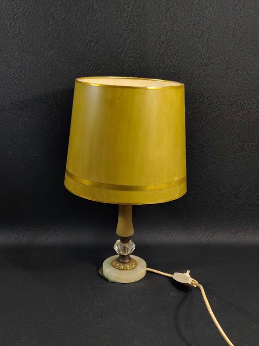 Lampa Stołowa Alabaster Mosiądz