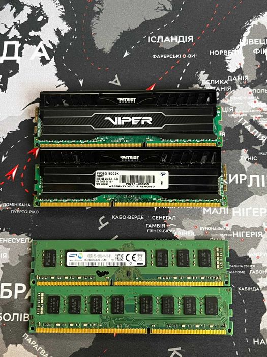 Оперативна пам'ять DDR3 16GB (4x4GB) 1600MHz Patriot + Samsung