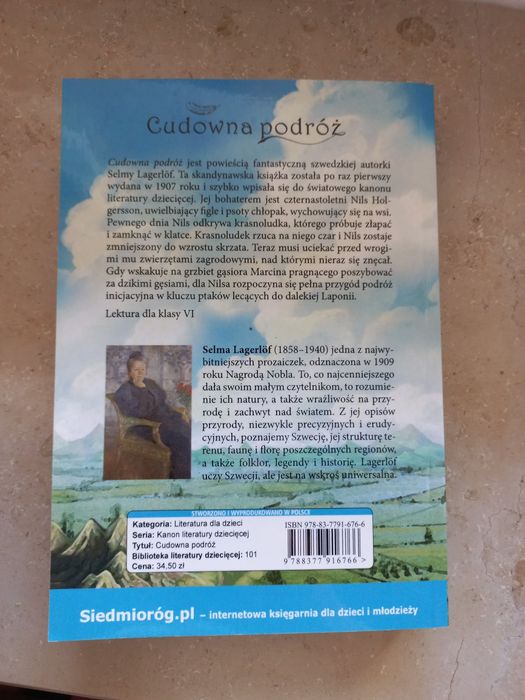 Cudowna podróż, Selma Lagerlöf, Książka- lektura dla dzieci