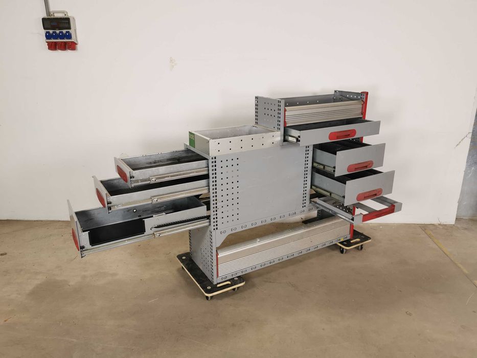 Regały szafki półki do busa zabudowa serwisowa warsztatowa ZESTAW BOTT